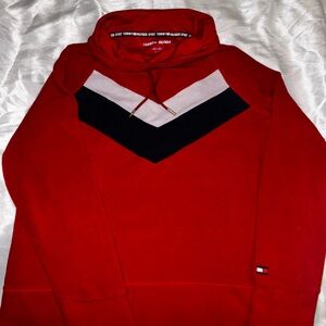 Tommy Hilfiger Red and Black Turtleneck Sweater